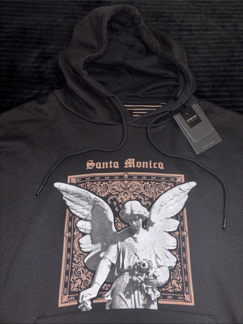 Santa Monica Graphic Hoodie - Black Sz L